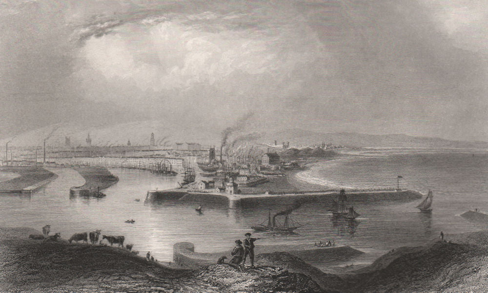 Aberdeen. Scotland. Scotland. BARTLETT c1840 old antique vintage print picture